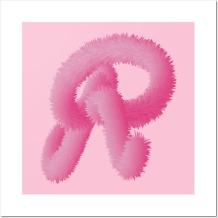 R Pink Animal Initials Posters and Art